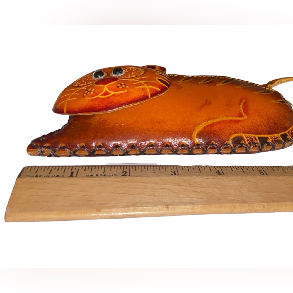 Handcrafted Leather Cat Coin Purse Case - leather - Picture 4 of 4
